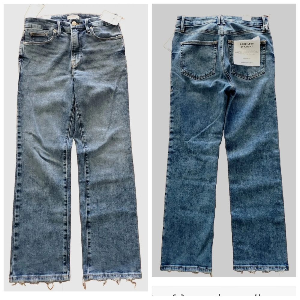 Good American Light Blue Cropped Jeans